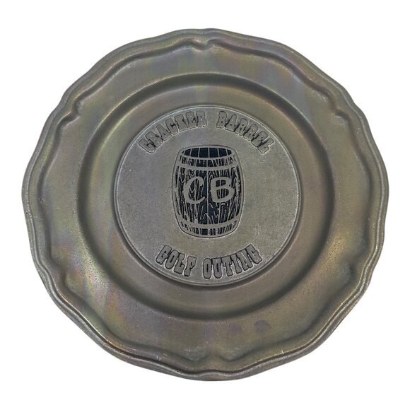 Vintage Cracker Barrel Golf Outing Carson Pewter Plate Home Decoration 10" USA - Picture 4 of 9